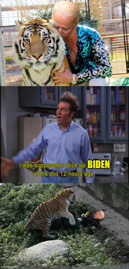 Kramer bought Biden to the zoo | BIDEN | image tagged in kramer,zoo,joe biden | made w/ Imgflip meme maker