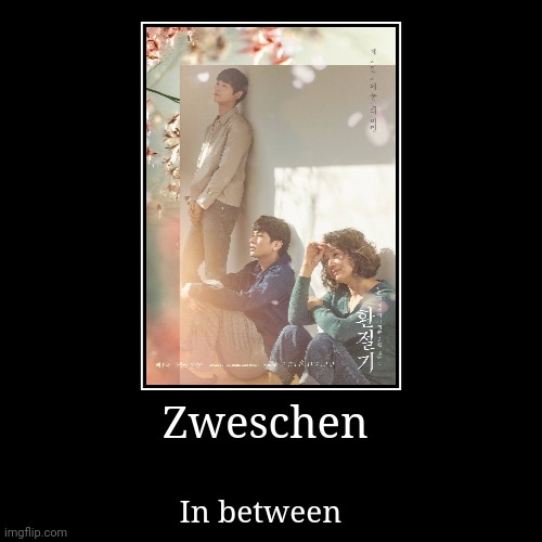 Zweschen | In between | image tagged in funny,demotivationals | made w/ Imgflip demotivational maker