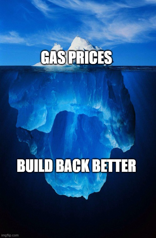 46 | GAS PRICES; BUILD BACK BETTER | image tagged in iceberg,joebiden,buildbackbetter,gas prices | made w/ Imgflip meme maker