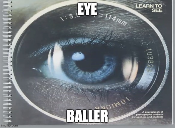eye ball | EYE; BALLER | image tagged in eye | made w/ Imgflip meme maker
