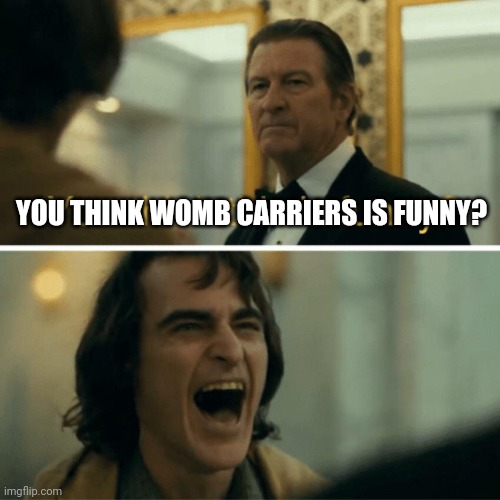Dumb AF. | YOU THINK WOMB CARRIERS IS FUNNY? | image tagged in you think this is funny | made w/ Imgflip meme maker