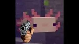 High Quality axolotl with gun Blank Meme Template