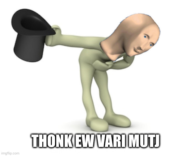 THONK EW VARI MUTJ | image tagged in thank you stonks | made w/ Imgflip meme maker