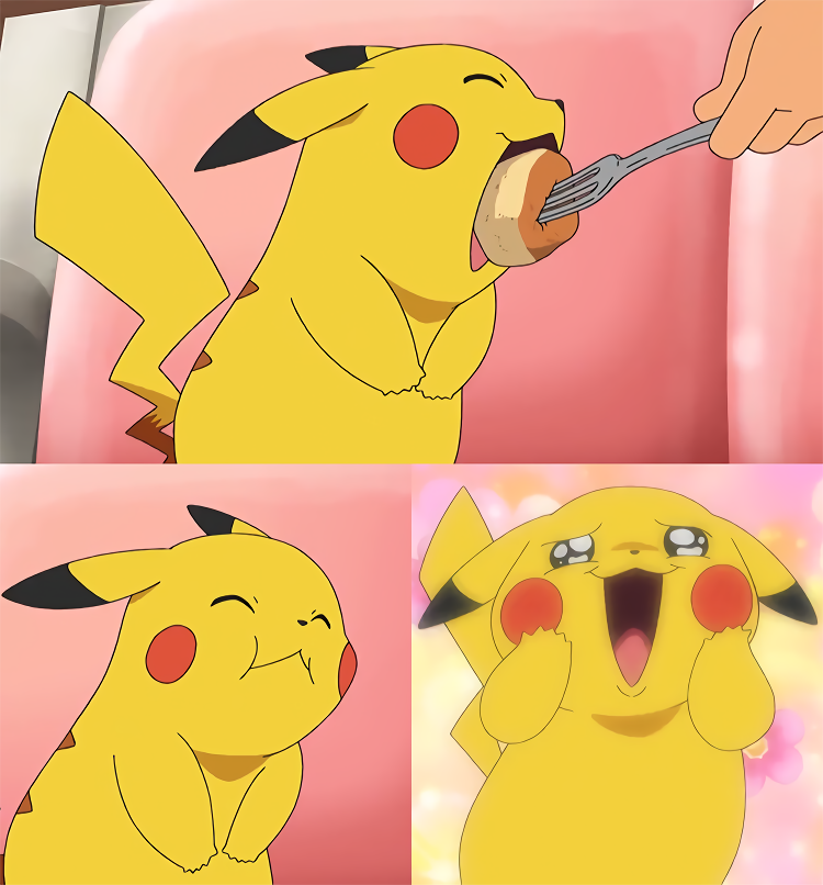 High Quality Pickachu eating happy Blank Meme Template