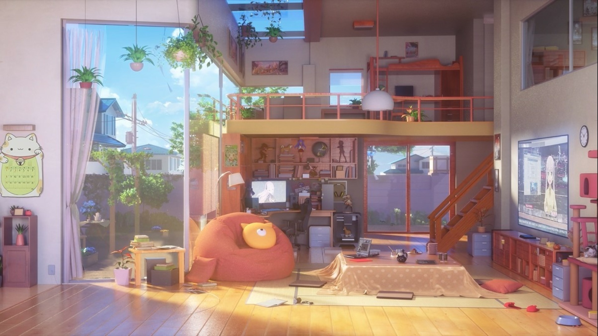 Anime living room Blank Meme Template
