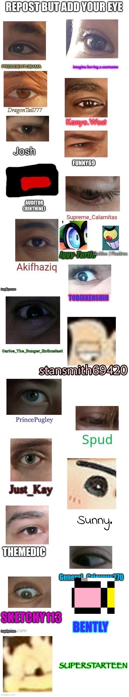 Repost but add your eye | SUPERSTARTEEN | image tagged in eyes,repost | made w/ Imgflip meme maker