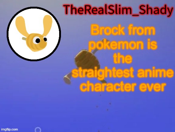 Shady’s hunnabee temp (thanks carlos) | Brock from pokemon is the straightest anime character ever | image tagged in shady s hunnabee temp thanks carlos | made w/ Imgflip meme maker