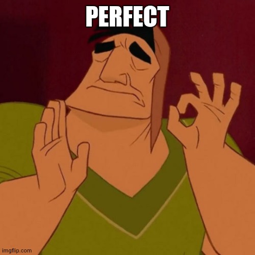 Pacha perfect | PERFECT | image tagged in pacha perfect | made w/ Imgflip meme maker