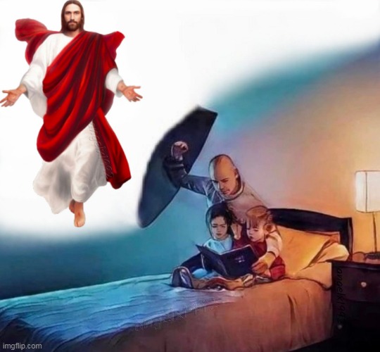 image tagged in jesus,jesus christ,reading,shield,protection,children | made w/ Imgflip meme maker