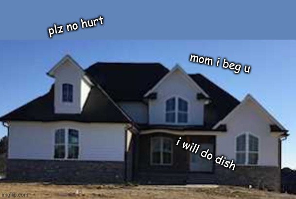 sad house :( | plz no hurt; mom i beg u; i will do dish | image tagged in memes | made w/ Imgflip meme maker
