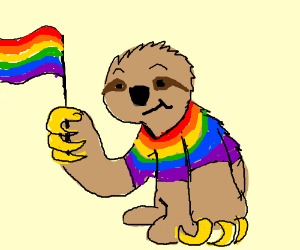Gay sloth LGBTQ Blank Meme Template