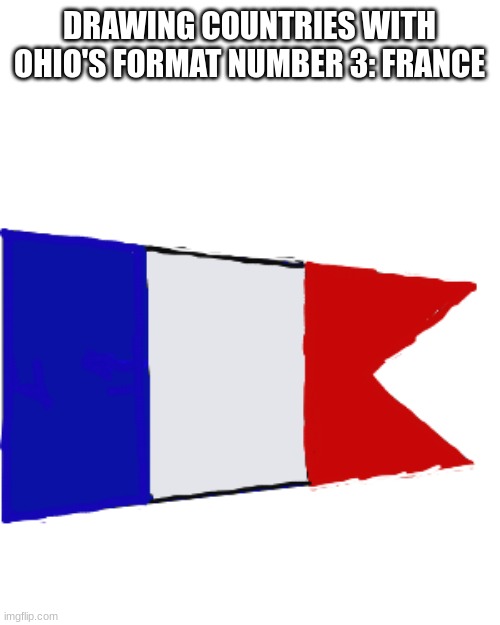 :) | DRAWING COUNTRIES WITH OHIO'S FORMAT NUMBER 3: FRANCE | image tagged in flags | made w/ Imgflip meme maker