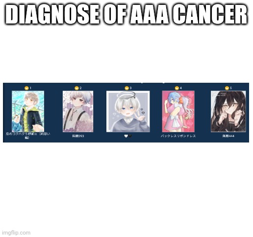 Disgusting arts | DIAGNOSE OF AAA CANCER | image tagged in blank white template | made w/ Imgflip meme maker