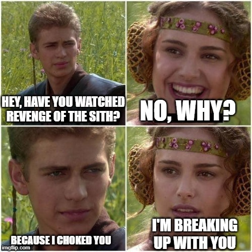 Anakin watches episode III | image tagged in anakin,padme | made w/ Imgflip meme maker