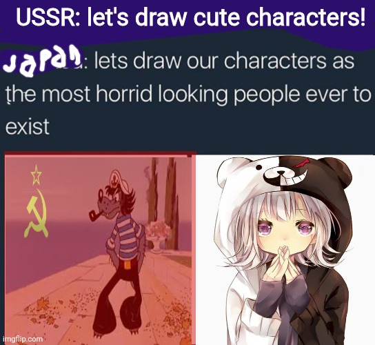 Souizmultfilmy are better than an*me | USSR: let's draw cute characters! | made w/ Imgflip meme maker