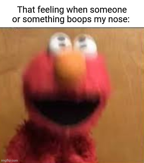 Boopy | That feeling when someone or something boops my nose: | image tagged in elmo vibration,boops,boop,nose,memes,meme | made w/ Imgflip meme maker