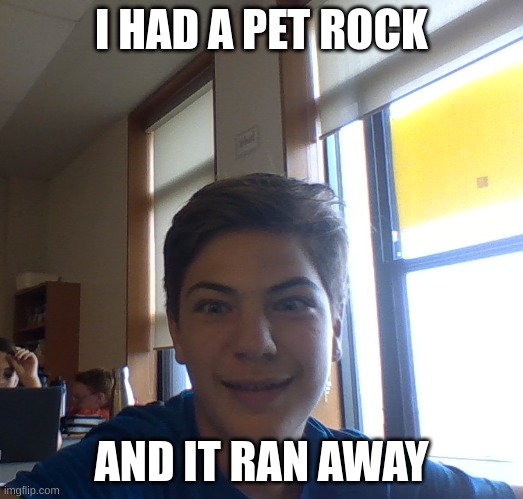 my rock ran away | I HAD A PET ROCK; AND IT RAN AWAY | image tagged in funny meme | made w/ Imgflip meme maker