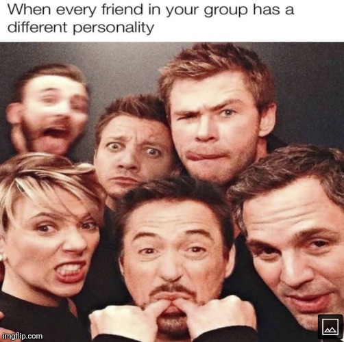 The Avengers Cast Though.. XD | image tagged in friends,group,different,personality | made w/ Imgflip meme maker