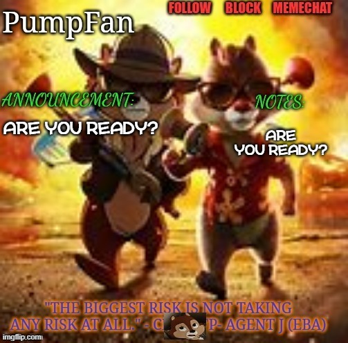 Continue lyrics in the comments (Long versiO-oooooooooon) | ARE YOU READY? ARE YOU READY? | image tagged in rescue rangers announcement template ty hanz,brain power | made w/ Imgflip meme maker