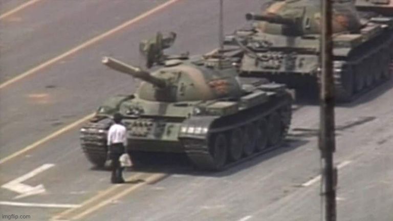 Tiananmen Square Tank Man | image tagged in tiananmen square tank man | made w/ Imgflip meme maker