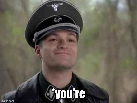 grammar nazi | *you're | image tagged in grammar nazi | made w/ Imgflip meme maker