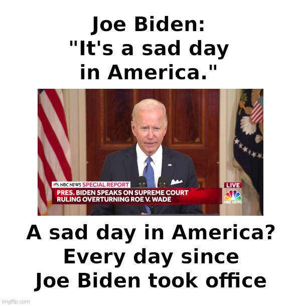 Sad Days In America | image tagged in joe biden,sad,days,every,day,america | made w/ Imgflip meme maker