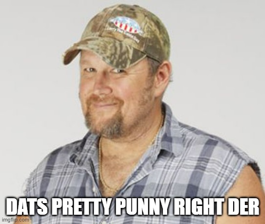 Larry The Cable Guy Meme | DATS PRETTY PUNNY RIGHT DER | image tagged in memes,larry the cable guy | made w/ Imgflip meme maker