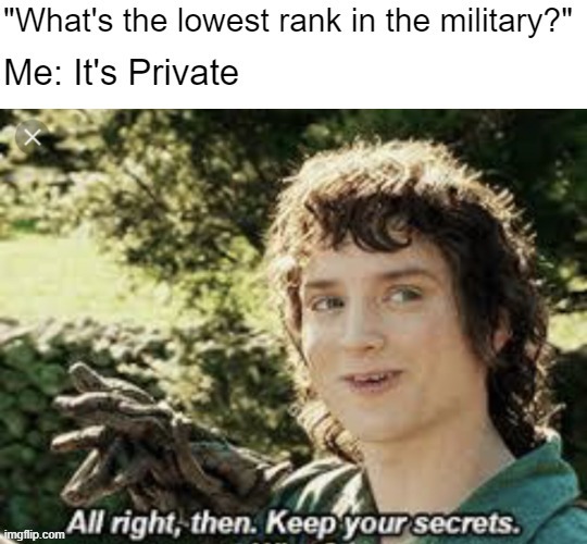 Every veteran knows the highest rank is PFC | made w/ Imgflip meme maker
