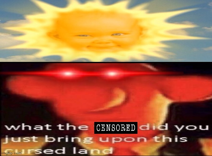 He watches | image tagged in wallace and gromit,wallace cursed land,teletubbies | made w/ Imgflip meme maker