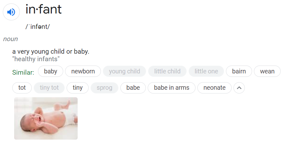 Infant definition Blank Meme Template
