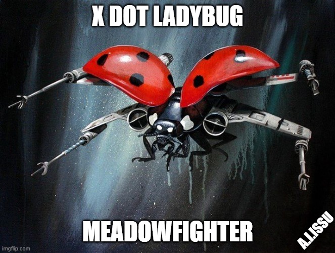 Meadowfighter | X DOT LADYBUG; MEADOWFIGHTER; A.I.ISSU | image tagged in memes,star wars | made w/ Imgflip meme maker