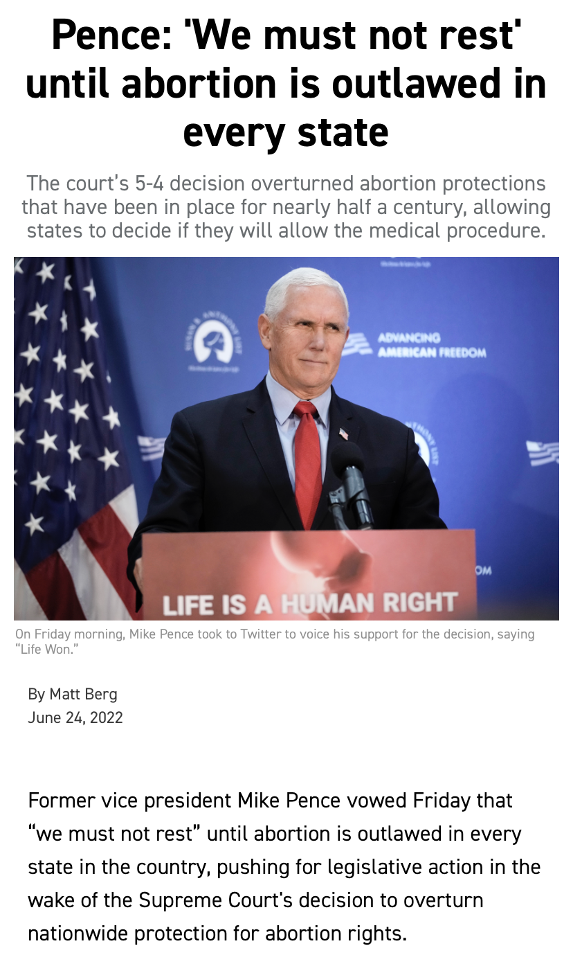 Mike Pence nationwide abortion ban Blank Meme Template