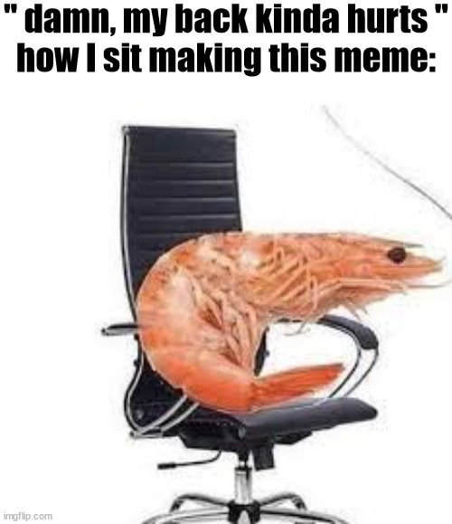 backpain | " damn, my back kinda hurts "
how I sit making this meme: | image tagged in shitpost status | made w/ Imgflip meme maker