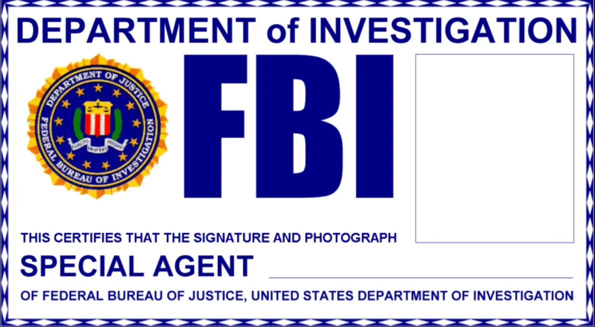 FBI Card Blank Meme Template