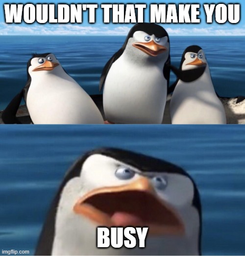 Wouldn't that make you | WOULDN'T THAT MAKE YOU; BUSY | image tagged in wouldn't that make you | made w/ Imgflip meme maker