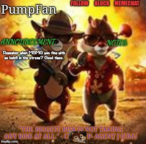 Someone unbanned me. IDK who, but I wanna know | Remember when MSMG was fine with me being in the stream? Good times. | image tagged in rescue rangers announcement template ty hanz | made w/ Imgflip meme maker