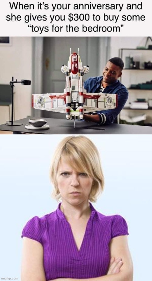 She not happy | image tagged in angry woman,toys | made w/ Imgflip meme maker