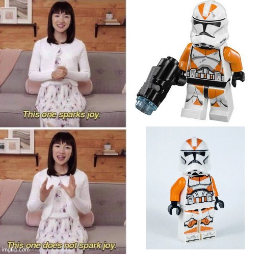 These new clone designs look awful | image tagged in this one sparks joy,star wars | made w/ Imgflip meme maker