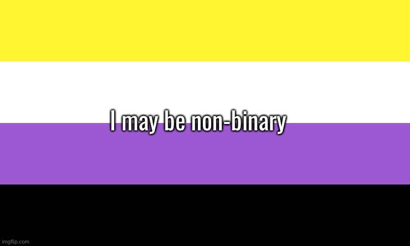 It feels right | I may be non-binary | image tagged in nonbinary | made w/ Imgflip meme maker
