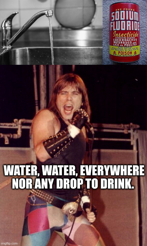 fluoride | WATER, WATER, EVERYWHERE
NOR ANY DROP TO DRINK. | made w/ Imgflip meme maker
