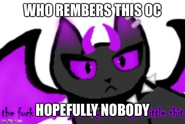 the f*ck did you just say to me | WHO REMBERS THIS OC; HOPEFULLY NOBODY | image tagged in the f ck did you just say to me | made w/ Imgflip meme maker