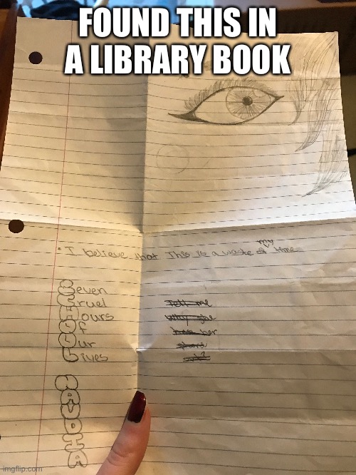 FOUND THIS IN A LIBRARY BOOK | made w/ Imgflip meme maker