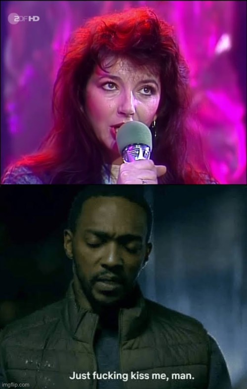 I <3 Kate Bush | image tagged in kate bush,just kiss me man | made w/ Imgflip meme maker