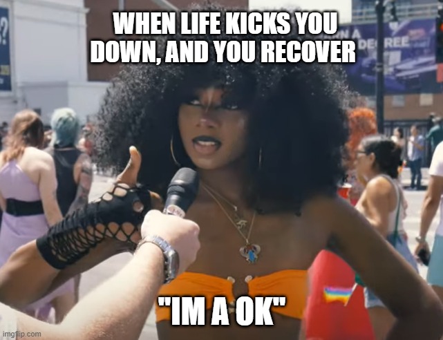 Are you ok | WHEN LIFE KICKS YOU DOWN, AND YOU RECOVER; "IM A OK" | image tagged in real life | made w/ Imgflip meme maker