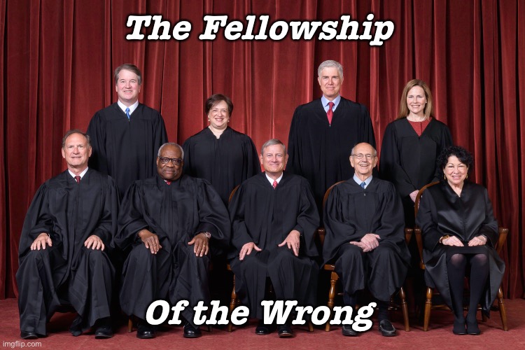 Roe v Wade | The Fellowship; Of the Wrong | image tagged in supreme court | made w/ Imgflip meme maker