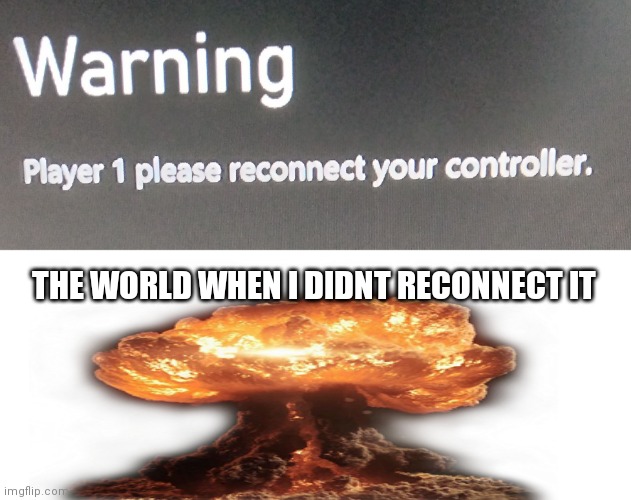 Warning | THE WORLD WHEN I DIDNT RECONNECT IT | image tagged in xbox | made w/ Imgflip meme maker