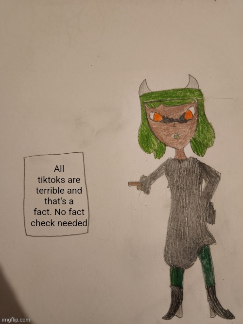 Inkmatas says | All tiktoks are terrible and that's a fact. No fact check needed | image tagged in inkmatas says | made w/ Imgflip meme maker