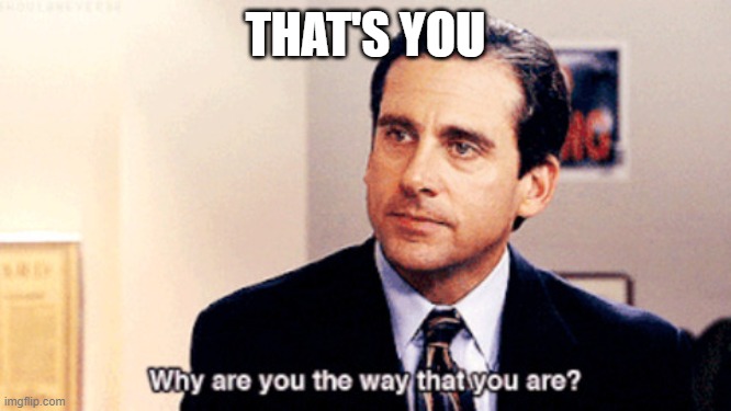 Why are you the way that you are | THAT'S YOU | image tagged in why are you the way that you are | made w/ Imgflip meme maker