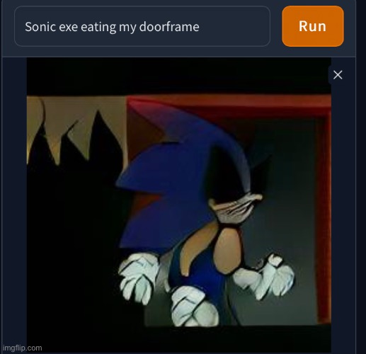 I ate your doorframe | image tagged in sonic exe,fnf | made w/ Imgflip meme maker