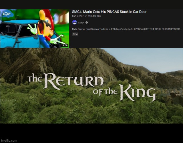 ITS BACK | image tagged in return of the king | made w/ Imgflip meme maker